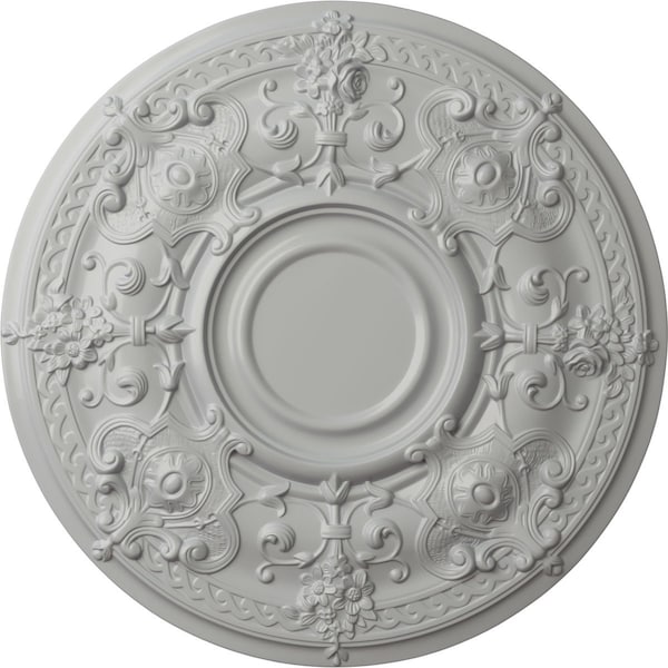 Ekena Millwork Oslo Ceiling Medallion (Fits Canopies up to 10 1/2"), Hand-Painted Frost, 28 1/8"OD x 1 3/4"P CM28OSFRF - main